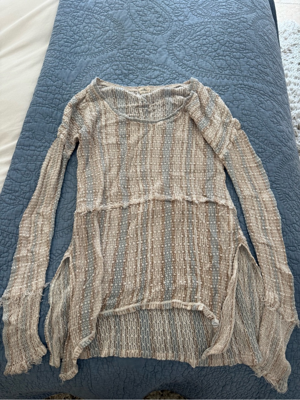 O'Neill Beige and White Knit Sweater Tank Top